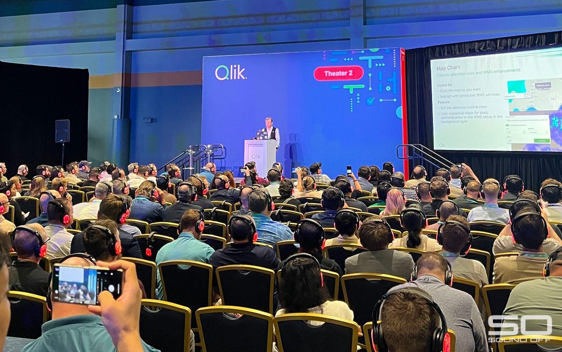 Qlik Conference 2025 uses Sound Off headphones for 10 channel capability